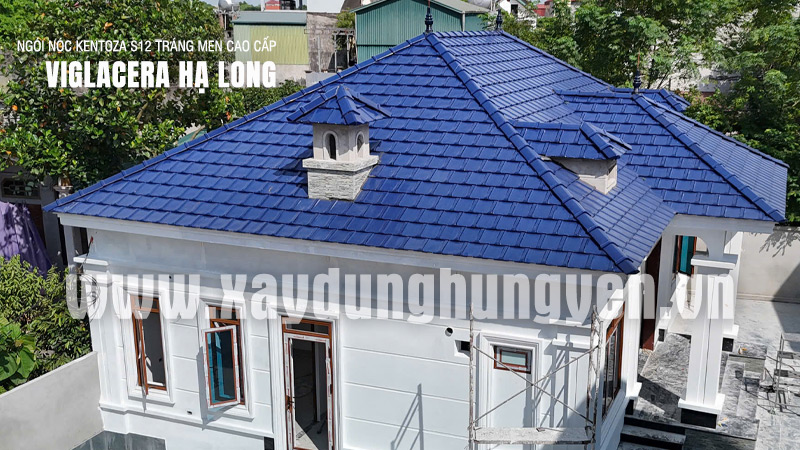 Ngói nóc tráng men xanh cô ban Kentoza S12