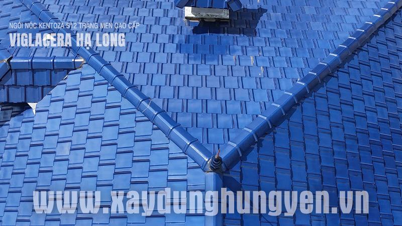 Ngói nóc tráng men xanh cô ban Kentoza S12